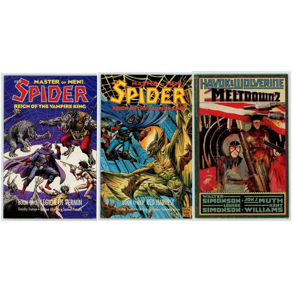 SET OF 3 TRADE PAPERBACKS Spider Reign Vampire (x2) & Havok Wolverine Meltdown